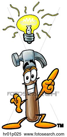 Hammer with bright idea View Large Clip Art Graphic Clipart - Hammer with bright idea. Fotosearch