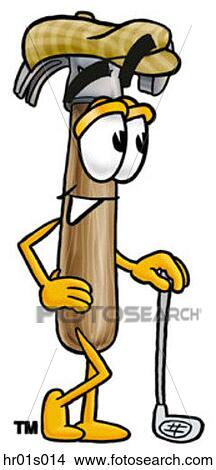 Hammer with golf club View Large Clip Art Graphic Clipart - Hammer with golf club. Fotosearch