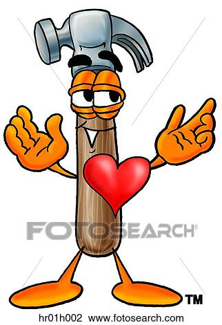 Clipart - Hammer with heart. Fotosearch