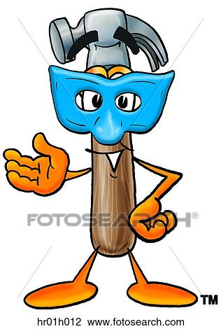 Hammer with mask View Large Clip Art Graphic Clipart - Hammer with mask. Fotosearch