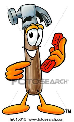 Hammer with phone View Large Clip Art Graphic Clipart - Hammer with phone. Fotosearch