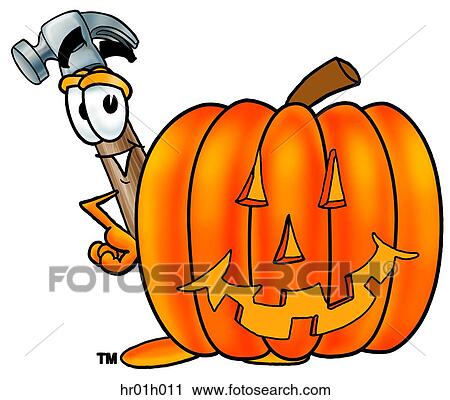 Hammer with pumpkin View Large Clip Art Graphic Clipart - Hammer with pumpkin. Fotosearch