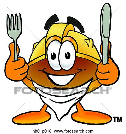 Hard hat eating View Large Clip Art Graphic Clip Art - Hard hat eating. Fotosearch