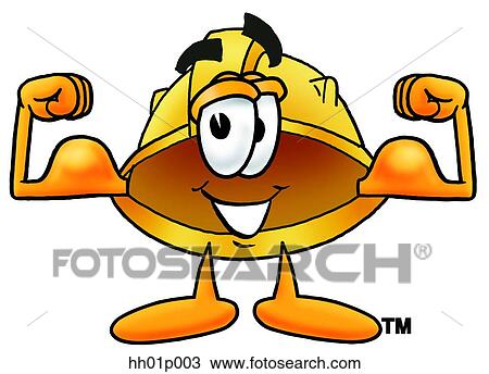 Hard hat flexing muscles View Large Clip Art Graphic Clipart - Hard hat flexing muscles. Fotosearch