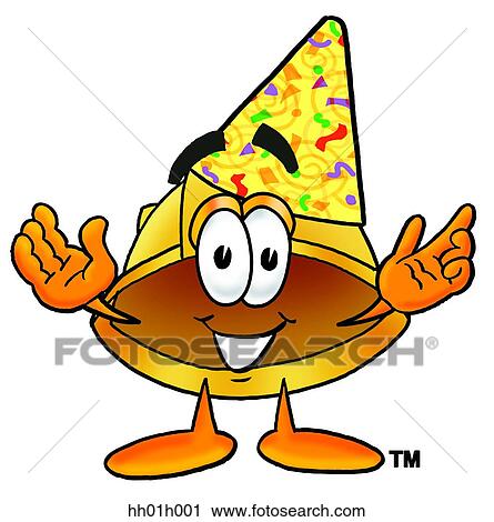 Clipart - Hard hat in party hat. Fotosearch
