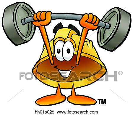 Hard hat lifting weights high View Large Clip Art Graphic Clipart - Hard hat lifting weights high. Fotosearch