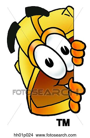 Hard hat peeking around side View Large Clip Art Graphic Clipart - Hard hat peeking around side. Fotosearch