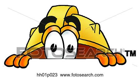 Hard hat peeking over top View Large Clip Art Graphic Clipart - Hard hat peeking over top. Fotosearch