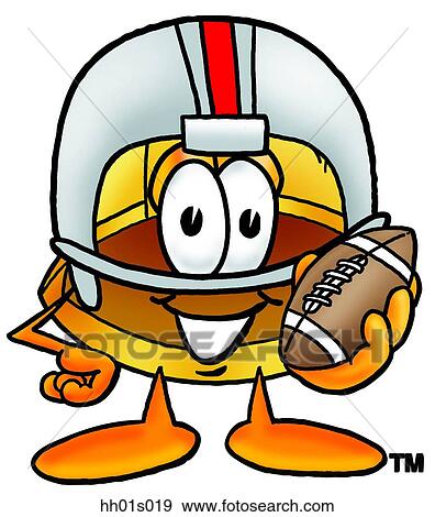 Clip Art - Hard hat playing football. Fotosearch