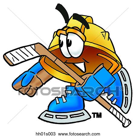 Hard hat playing hockey View Large Clip Art Graphic Clipart - Hard hat playing hockey. Fotosearch