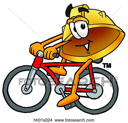 Hard hat riding bike View Large Clip Art Graphic Clipart - Hard hat riding bike. Fotosearch