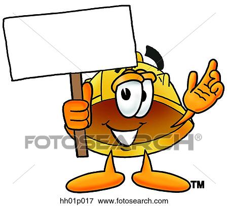 Clip Art - Hard hat with a sign. Fotosearch