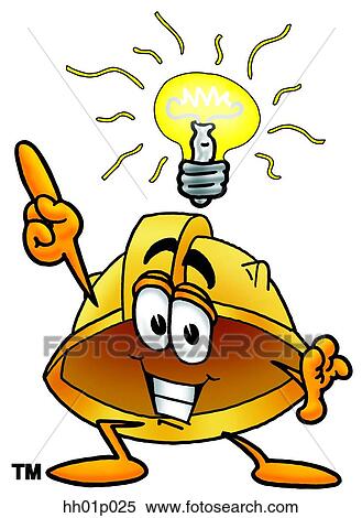 Hard hat with bright idea View Large Clip Art Graphic Clipart - Hard hat with bright idea. Fotosearch