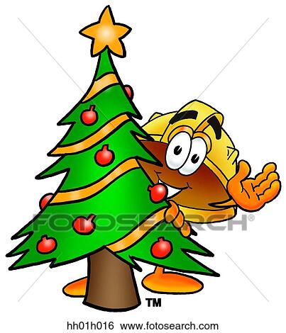 Hard hat with christmas tree View Large Clip Art Graphic Clip Art - Hard hat with christmas tree. Fotosearch