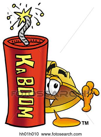 Clipart - Hard hat with fire cracker. Fotosearch