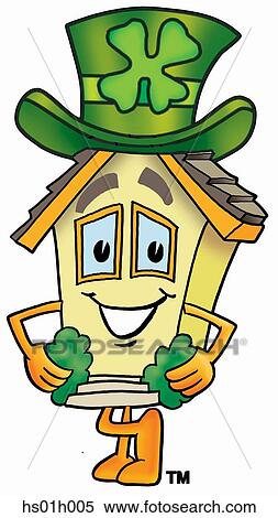 Clipart - House and irish hat. Fotosearch