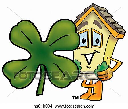 Clipart - House and shamrock. Fotosearch