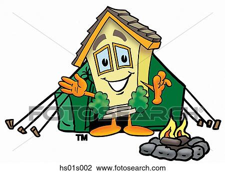 House camping View Large Clip Art Graphic Clipart - House camping. Fotosearch