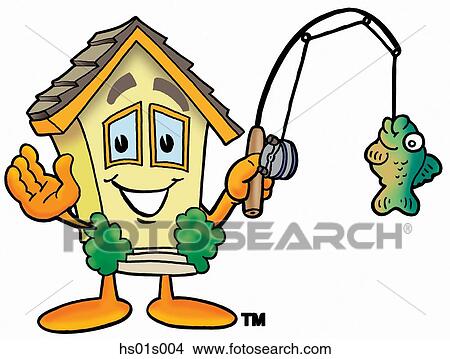 Clipart - House fishing. Fotosearch