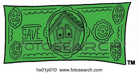 House on a dollar bill View Large Clip Art Graphic Clipart - House on a dollar bill. Fotosearch