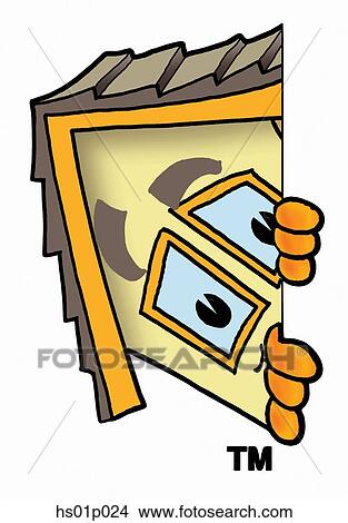 House peeking around side View Large Clip Art Graphic Clipart - House peeking around side. Fotosearch