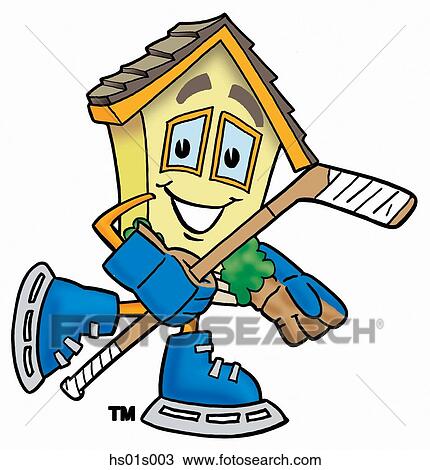 House playing hockey View Large Clip Art Graphic Clipart - House playing hockey. Fotosearch