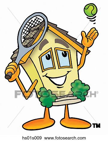 House playing tennis View Large Clip Art Graphic Clip Art - House playing tennis. Fotosearch