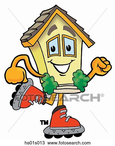 House roller blading View Large Clip Art Graphic Clipart - House roller blading. Fotosearch
