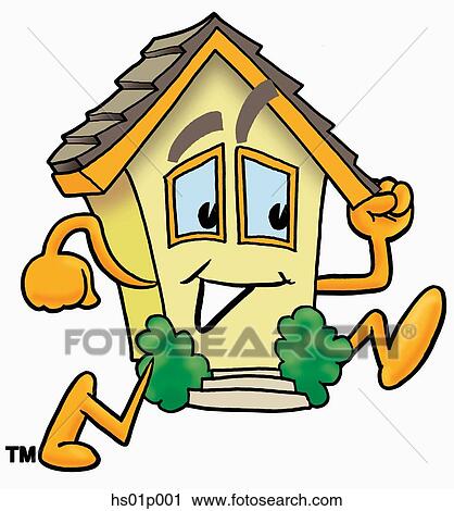 House running View Large Clip Art Graphic Clipart - House running. Fotosearch