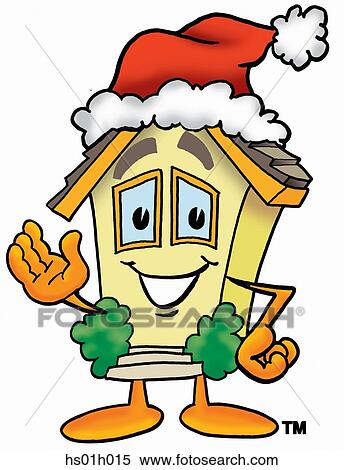 Clipart - House santa. Fotosearch