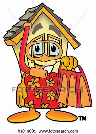 House snorkeling View Large Clip Art Graphic Clipart - House snorkeling. Fotosearch