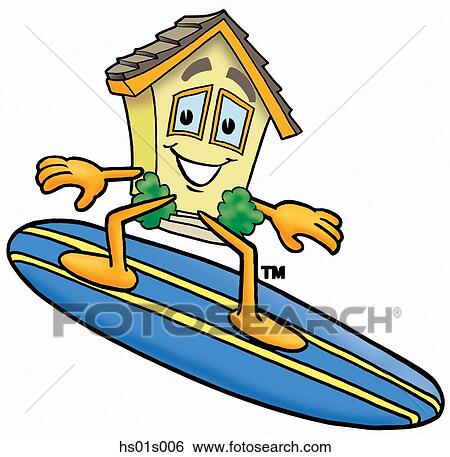 Clip Art - House surfing. Fotosearch
