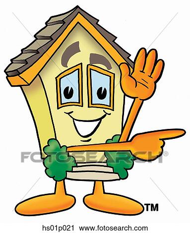 House waving and pointing View Large Clip Art Graphic Clipart - House waving and pointing. Fotosearch