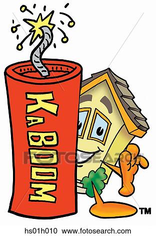 House with fire cracker View Large Clip Art Graphic Clipart - House with fire cracker. Fotosearch