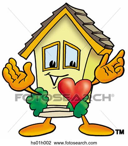 Clipart - House with heart. Fotosearch