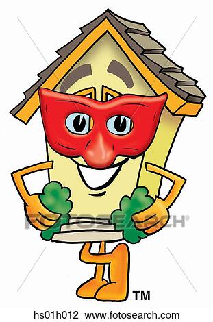 Clipart - House with mask. Fotosearch