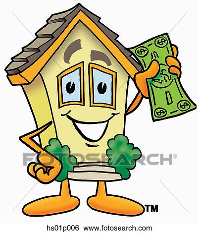 Clip Art - House with money. Fotosearch