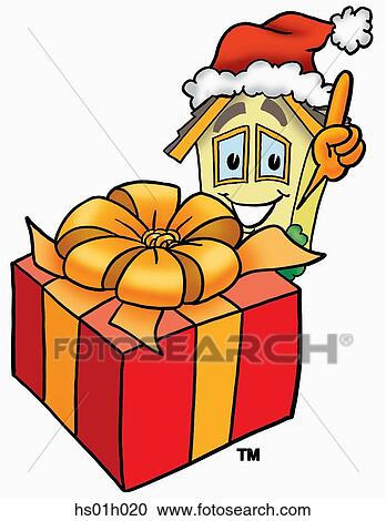 House with present View Large Clip Art Graphic Clipart - House with present. Fotosearch