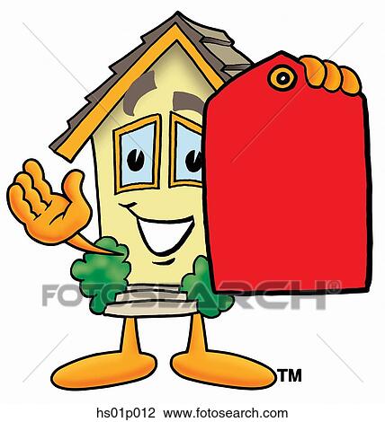 Clipart - House with price tag. Fotosearch
