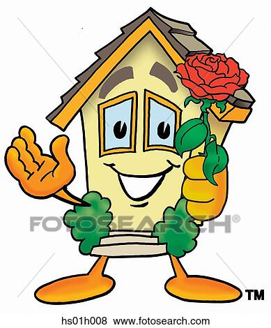 House with rose View Large Clip Art Graphic Clip Art - House with rose. Fotosearch