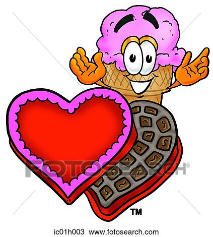 Ice cream cone and chocolates View Large Clip Art Graphic Clipart - Ice cream cone and chocolates. Fotosearch