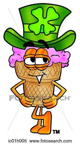 Ice cream cone and irish hat View Large Clip Art Graphic Clipart - Ice cream cone and irish hat. Fotosearch