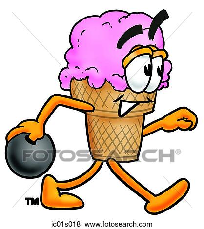 Ice cream cone bowling View Large Clip Art Graphic Clip Art - Ice cream cone bowling. Fotosearch