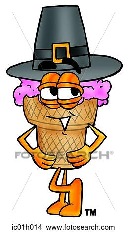 Ice cream cone pilgrim View Large Clip Art Graphic Clipart - Ice cream cone pilgrim. Fotosearch