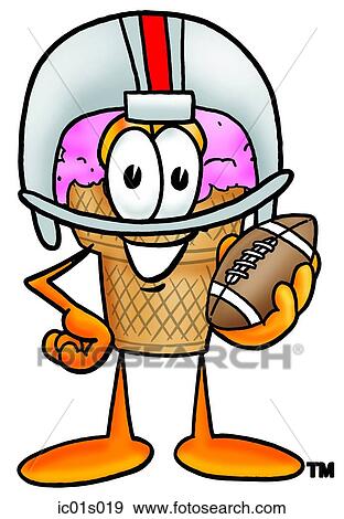 Ice cream cone playing football View Large Clip Art Graphic Clip Art - Ice cream cone playing football. Fotosearch