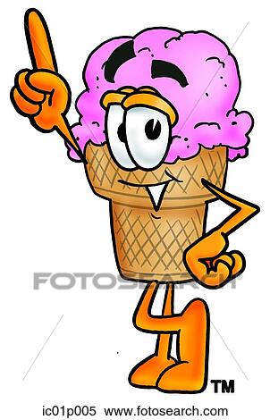 Clipart - Ice cream cone pointing up. Fotosearch