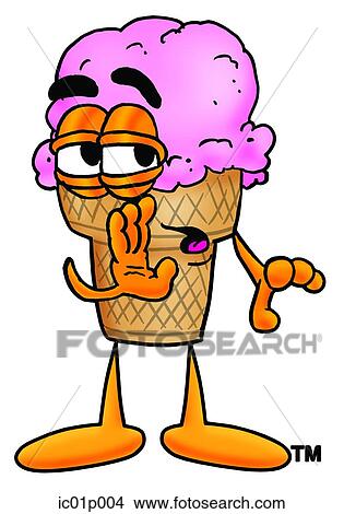 Ice cream cone whispering View Large Clip Art Graphic Clipart - Ice cream cone whispering. Fotosearch