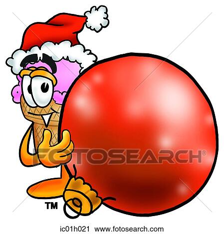 Clipart - Ice cream cone with decoration. Fotosearch