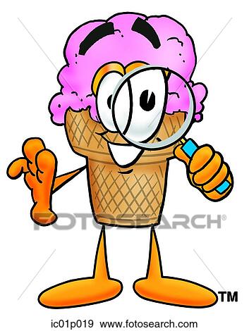 Ice cream cone with magnifying glass View Large Clip Art Graphic Clip Art - Ice cream cone with magnifying glass. Fotosearch
