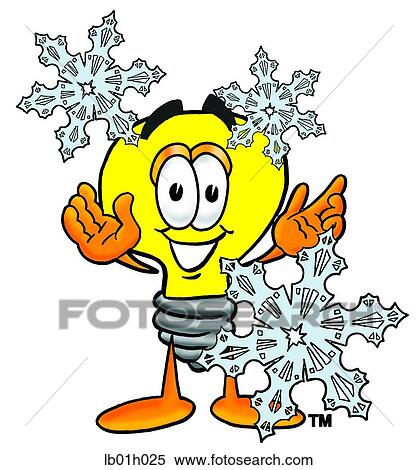 Clipart - Light bulb in snow. Fotosearch
